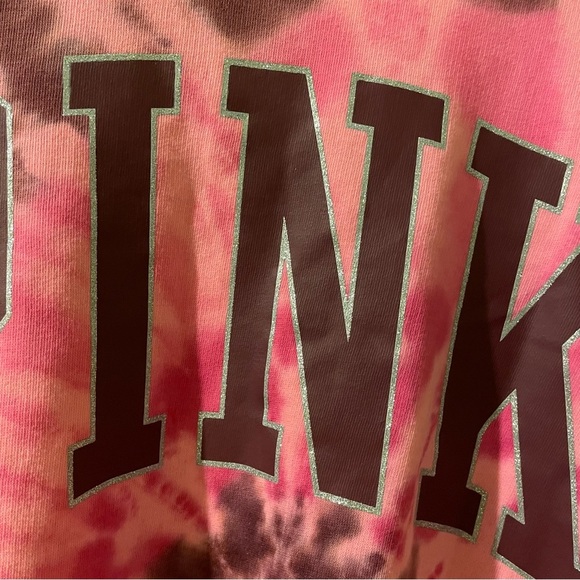 Vs pink glitter shine tie dye sweatshirt oversized small NWT - Picture 3 of 9